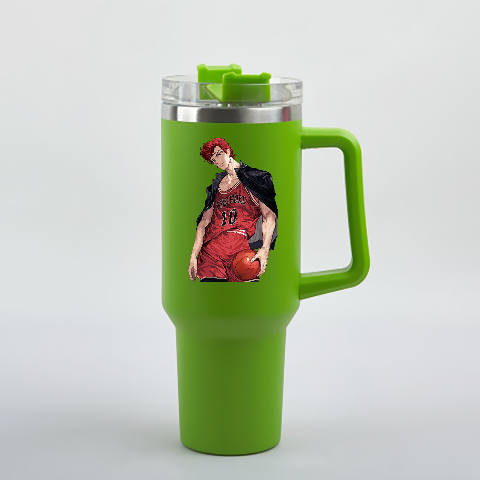 （画像用） SLAM DUNK／スラムダンク 1200mL車用タンブラー - クリスタルステッカー（プラスチックストロー付き）